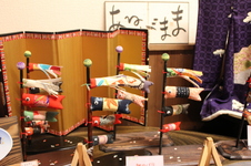 手作りこいのぼりも展示。