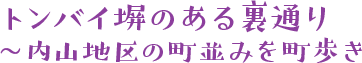 トンバイ塀のある裏通り〜内山地区の町並みを町歩き